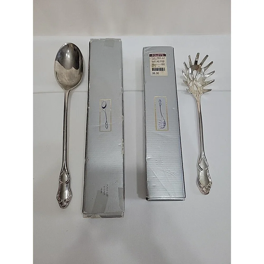 VTG Royal Limited Silverplated Serving Set - 2 Spoons 838-9 & 868-P In Box